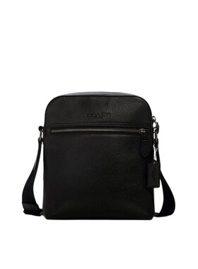 COACH/蔻驰奥莱男士黑色牛皮革HOUSTON飞行包斜挎包休闲外出通勤