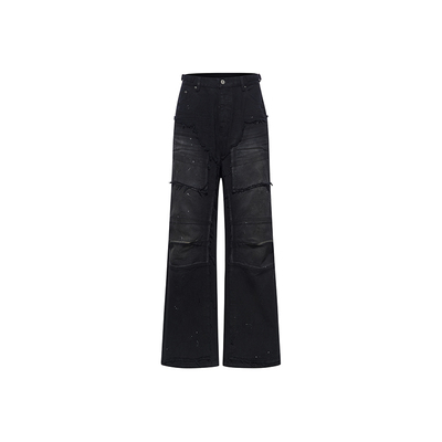 EXITMODE BY BLINDNOPLAN 25SS 水洗泼墨错位拼接伐木直筒牛仔裤