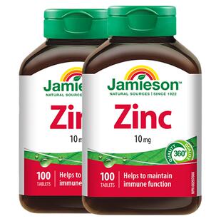 jamieson健美生进口锌片葡萄糖酸补钙镁锌维生素*2瓶