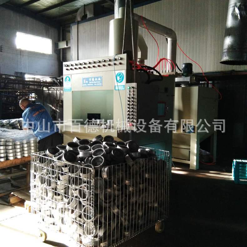 供应湛江转盘式自动喷砂机 不粘锅电热锅内胆BD1616-14自动打砂机