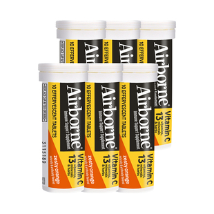 Schiff Airborne 维生素C泡腾片高浓度VC片桔子味10粒*6支