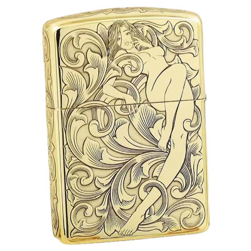 zippo蚊版财色双收五面精雕礼物