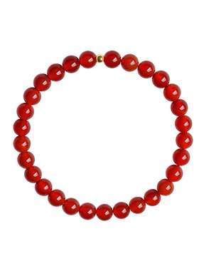 宫里上新天然红玛瑙足金珠手串