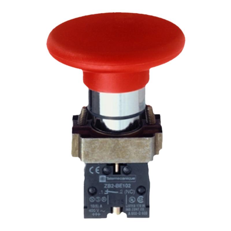 施耐德按钮开关红色蘑菇头按钮ZB2BR4C+ZB2BZ102C一常闭 XB2BR42C