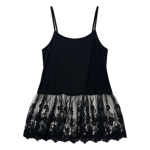 大码女装莫代尔棉拼接蕾丝屁帘吊带裙胖妹妹春秋百搭打底叠穿神器