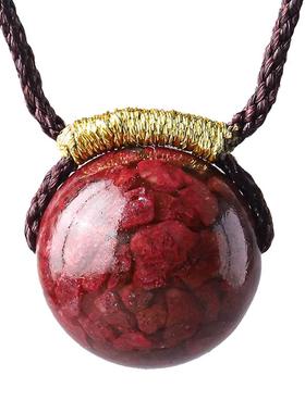 辰世朱砂圆珠吊坠男女款高纯度紫金砂转运珠挂件儿童本命年红项链