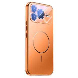 ZNM适用荣耀power2手机壳新款磁吸细圈power2保护套自带镜头膜男女高级感防摔honor车载散热华为旭日橙软潮外