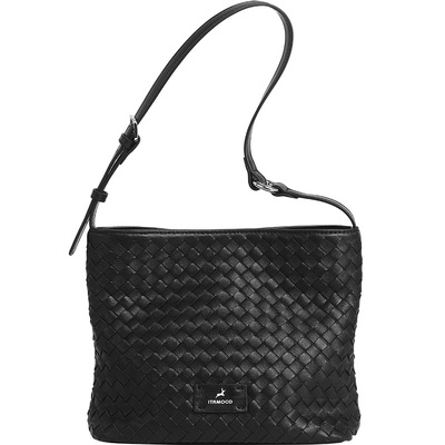 妙迪羊皮手工编织腋下包软皮斜挎