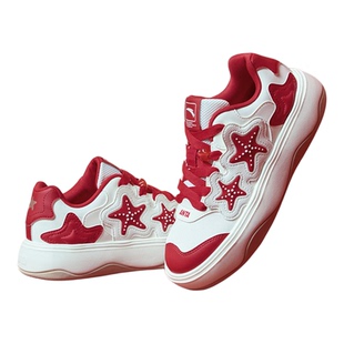 舒芙蕾丨安踏儿童板鞋女童鞋2026新年红色低帮滑板运动鞋休闲鞋子