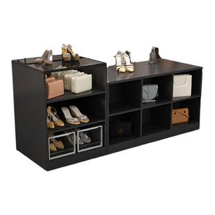 服装店中岛桌流水展示台现代简约鞋店包包店铺中间摆放钢化玻璃柜