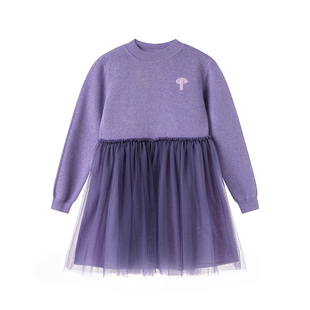 加比瑞童装春秋冬季新品女童时尚舒适保暖毛衣连衣裙中大儿童裙子