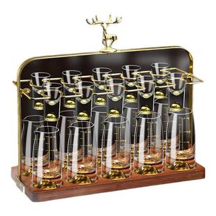 蓝山白酒杯分酒器家用刻度玻璃金山二两白酒酒具套装一口杯子弹杯