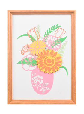 非遗剪纸立体画diy材料包手工粘贴相框画幼儿园小学生亲子活动画