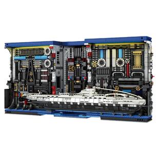 臻砖Reobrix66038U型潜艇书立积木拼装街景摆件建筑模型益智玩具