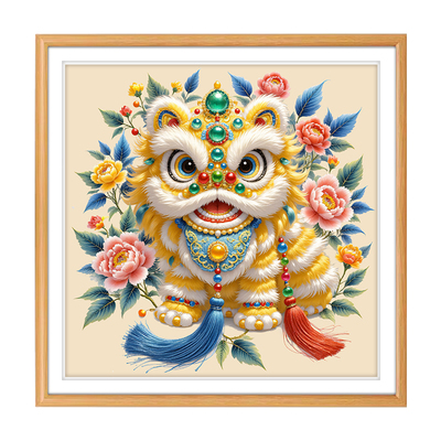 金狮聚宝十字绣2025新款高级客厅卧室手工刺绣招财寓意好国潮醒狮