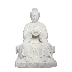 戴玉堂陶瓷泰山奶奶娘娘像碧霞元君佛像供奉神像德化白瓷客厅摆件