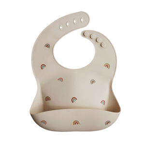 Modern littles mushie宝宝口水围兜男女婴儿防水硅胶辅食围兜