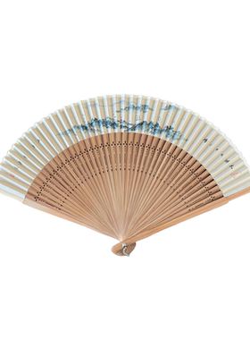 太湖山水国画折扇中式禅意摆件扇