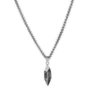 PDSTYLE不规则菱形祈愿石diy刻字项链男女生复古情侣吊坠高级感潮