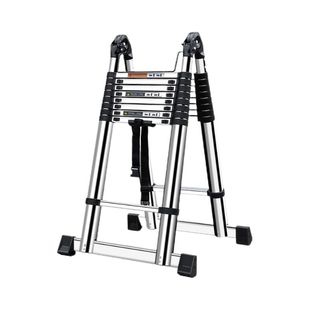 伸缩梯子家用人字折叠梯便携带直梯不锈钢竹节梯加厚多功能电工梯