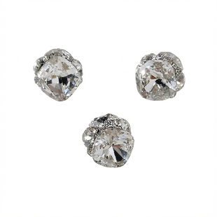 高品质多切面美甲堆钻2026新款轻奢超闪肥方透白香槟色指甲钻饰品