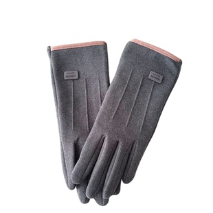 新款保暖手套女德绒全包分指加厚加绒韩版秋冬季骑行开车户外防寒