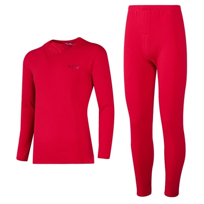 红豆加绒加厚保暖内衣套装大红色本命年女款中高领礼盒装男士正品