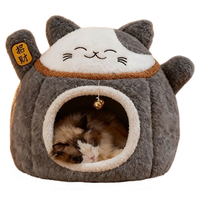 招财猫窝冬天保暖半封闭式猫屋