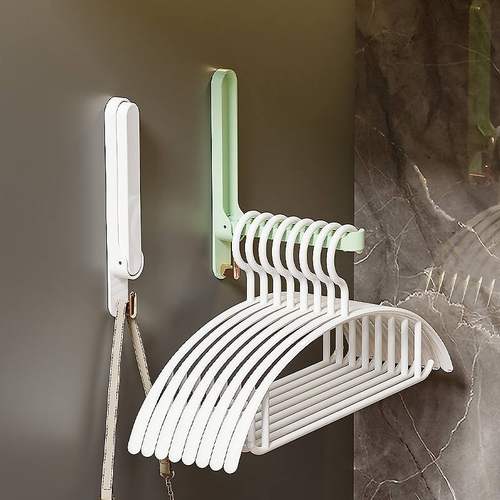 艾加达衣架收纳架阳台夹子免架家用挂钩收纳整理多功能打孔晾衣架