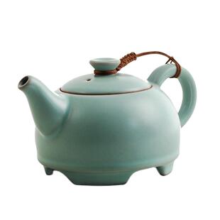 东道汝窑功夫茶具套装家用客厅办公室高档圆融茶壶半组2022款天青