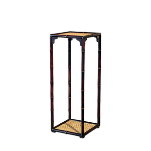 个宋花几(红竹)竹老表手工圆竹仿古宋式花架香几中式香炉花瓶架