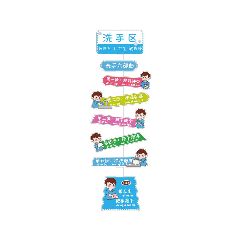 博尼亚幼儿园洗手区立体墙贴