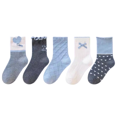 帕兰朵儿童新款春秋可爱宝宝女孩公主袜韩系简约秋冬棉袜中长童袜