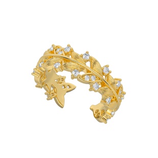 喜珠阁【Grow生长】wheat麦穗满圈戒指银黄开口可调节指环饰品