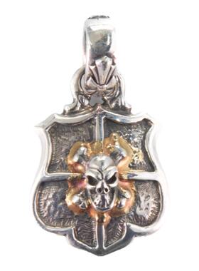 BillWallLeather骷髅鎏金吊坠