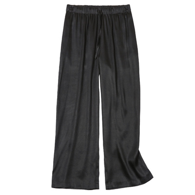 真丝香云纱休闲裤抽绳系带九分裤