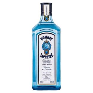 孟买蓝宝石金酒750ml杜松子鸡尾酒特调洋酒金汤力调酒基酒正品