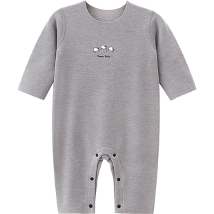 Aengbay[蚕丝德绒]婴儿连体衣冬打底衫保暖内衣新生儿家居服睡衣