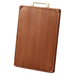 双枪菜板乌檀木整木砧板防滑防霉实木切菜板家用面板双面粘板刀板