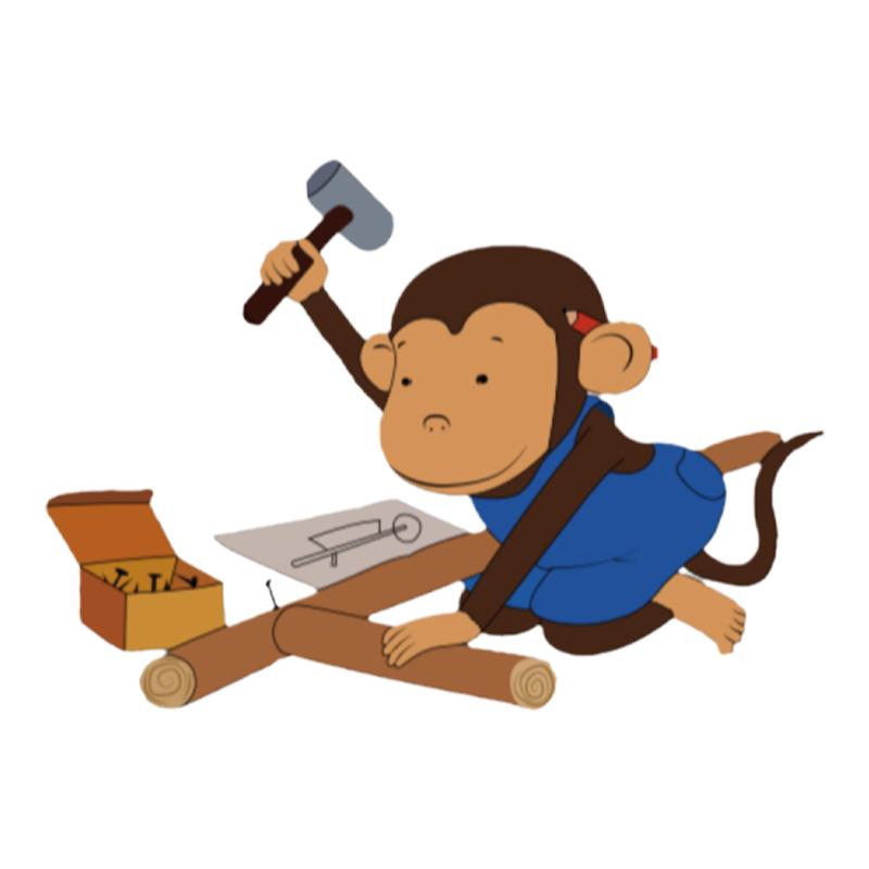 小猴造车毛毡儿童绘本故事教具