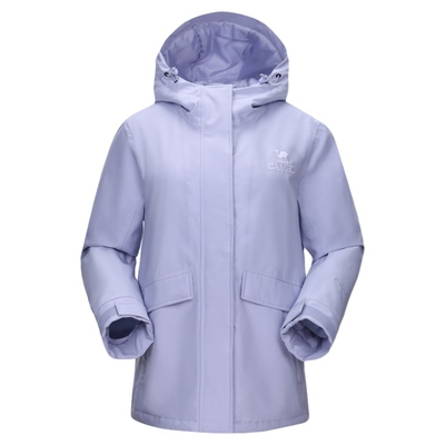 骆驼加绒夹棉冲锋衣女士短款外套