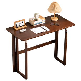 可折叠实木书桌子客厅儿童学习写字小学生家用卧室课桌床边电脑桌