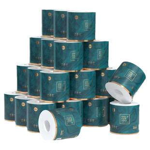 漫花24大卷纸卫生纸实惠装有芯卷纸家用大品牌卷厕所空心原木纸巾