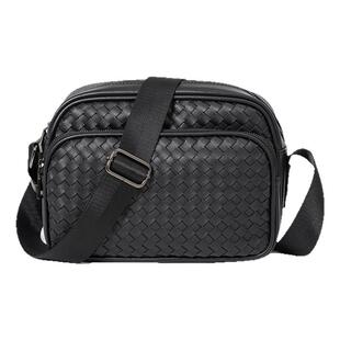 Cnoles Katbee全手工编织单肩包牛皮小方包 韩版男包邮差包斜挎包