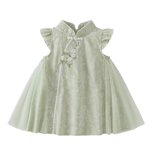 女童旗袍裙2026新款宝宝夏季新中式连衣裙小童甜美夏装儿童背心裙