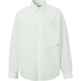 【38焕新周】Solid Homme 夏男简约宽松褶皱棉质衬衫