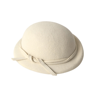 简约优雅澳洲羊毛呢贝雷帽子女秋冬法式复古显脸小毡帽千金礼帽潮