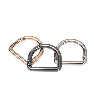 D字扣包包五金配件免拆线金属d型弹簧扣斜挎肩带固定皮包连接卡扣