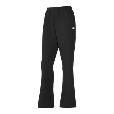 斯凯奇官方outlets2025女款针织长裤微喇叭宽松裤脚侧开叉慵懒风