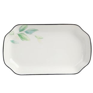 12英寸鱼盘2只装 新款陶瓷家用大号鱼盘长方形盘子蒸鱼专用盘子